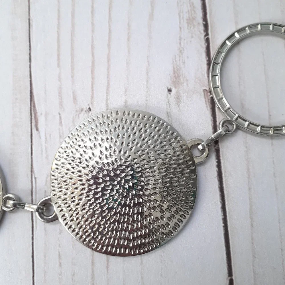 Solid Disc & O-Ring Circle Silvertone Chain Belt